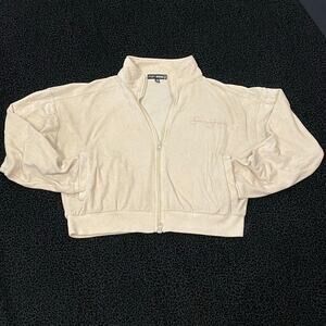 Sean John Velour Jacket Womens 8 Cropped Athleisure Full Zip Boxy Layering